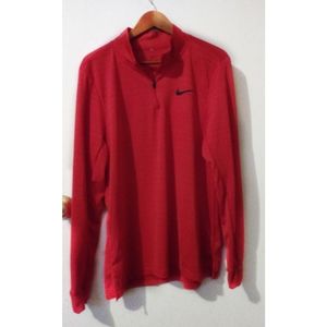 Nike men's zip top red standard dri fit L Large
